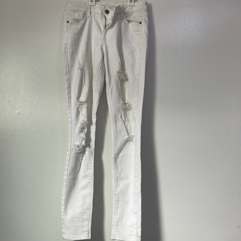 White ripped Old Navy Jeans with some stains
